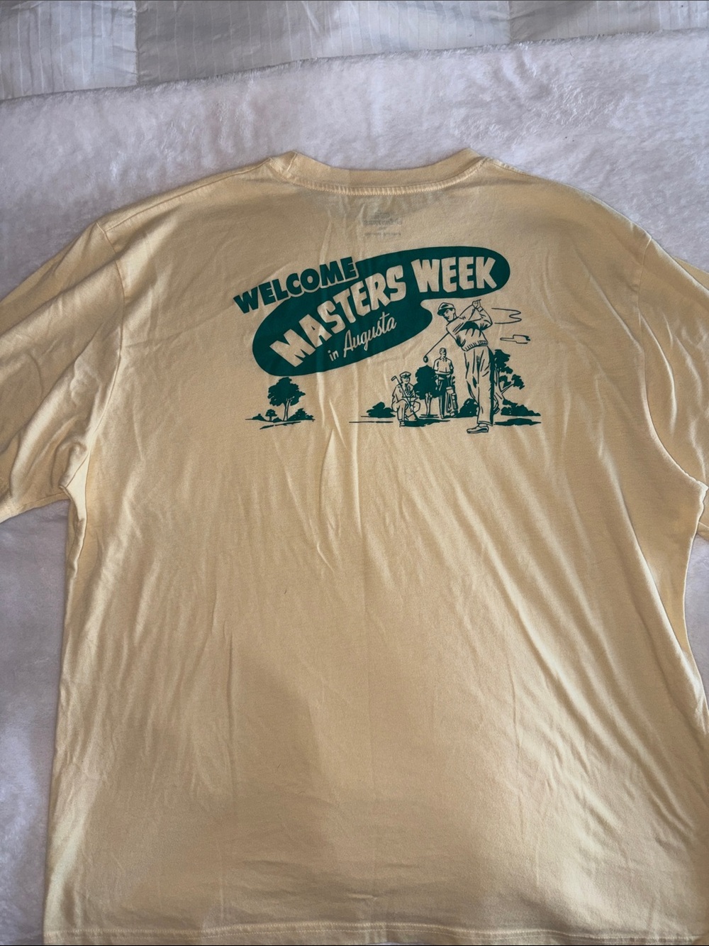 Masters Welcome Masters Week Graphic Tee - Pale Yellow with Green Print